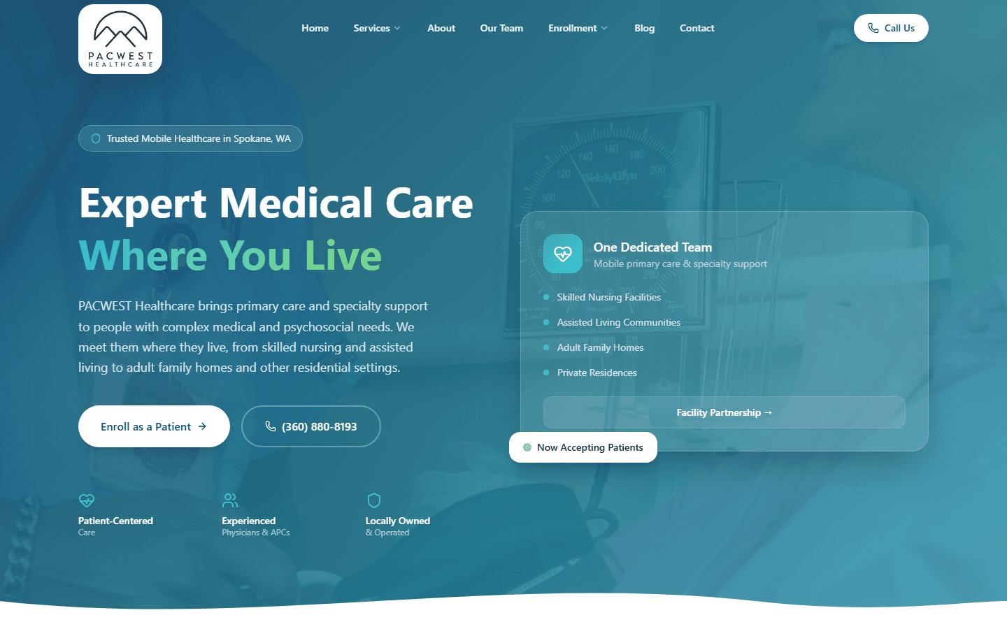 Screenshot of PacWest Healthcare